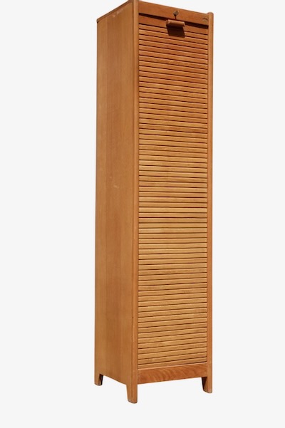 colonne a rideaux en chene pour rangement des dossier 1960